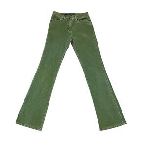 DKNY Vintage Y2K green corduroy flare, low rise pants. SZ 4